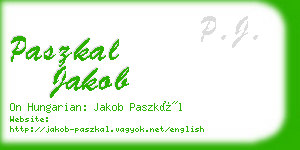 paszkal jakob business card